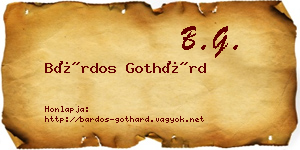 Bárdos Gothárd névjegykártya